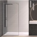 Paroi de douche Solo Design+ flûte 90 cm H200 cm Profilé inox brossé Profilé mural à gauche