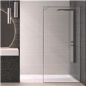 Paroi de douche Solo Design+ flûte 120 cm H200 cm Profilé inox brossé Profilé mural à droite
