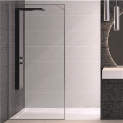 Paroi de douche Solo Design+ transparent 100 cm H200 cm Profilé inox brossé