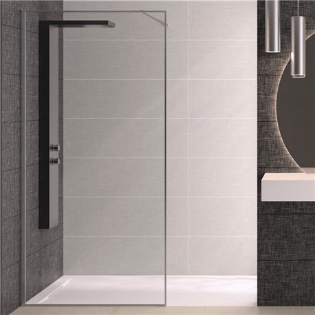Paroi de douche Solo Design+ transparent 140 cm H200 cm Profilé inox brossé Paroi de douche Solo Design+ transparent 140 cm H200 cm Profilé inox brossé
