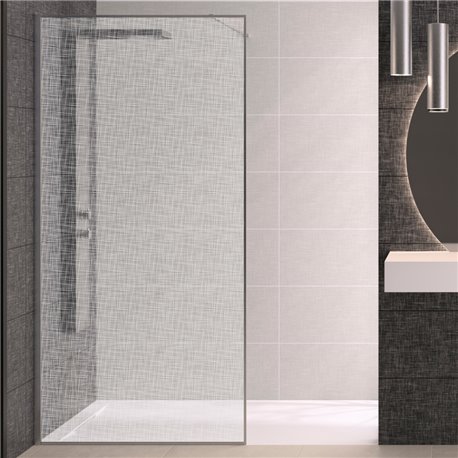 Paroi de douche Solo Design+ sérigraphie tissage 100 cm H200 cm Profilé inox brossé Paroi de douche Solo Design+ sérigraphie tissage 100 cm H200 cm Profilé inox brossé