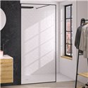 Paroi de douche Solo Design+ transparent 80 cm H200 cm Profilé noir mat
