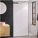 Paroi de douche Solo Design+ sérigraphie cosmos XL 140 cm H200 cm Profilé noir mat profilé à gauche