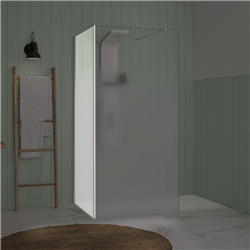 Renvoi d'angle Solo Design 80 cm blanc grainé verre cosmos XL à gauche