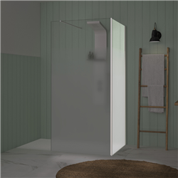 Renvoi d'angle Solo Design 80 cm blanc grainé verre cosmos XL à droite