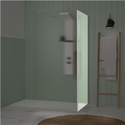 Renvoi d'angle Solo Design 80 cm blanc grainé verre flûte