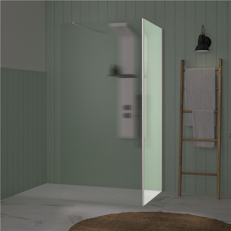 Renvoi d'angle Solo Design 80 cm blanc grainé verre flûte