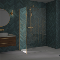 Renvoi d'angle Solo Design 70 cm or brossé verre art déco
