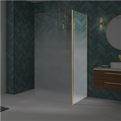 Renvoi d'angle Solo Design 90 cm or brossé verre cosmos XL à droite