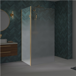 Renvoi d'angle Solo Design 80 cm or brossé verre cosmos XL à gauche