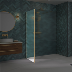 Renvoi d'angle Solo Design 70 cm or brossé verre flûte
