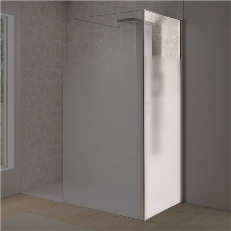 Renvoi d'angle Solo Design 70 cm inox brossé verre cosmos XL à droite Renvoi d'angle Solo Design 70 cm inox brossé verre cosmos XL à droite