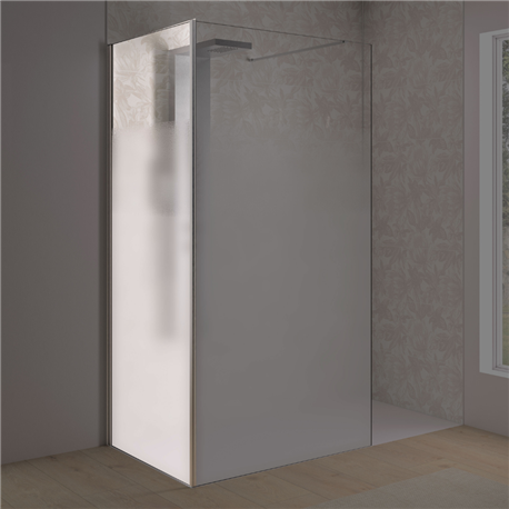 Renvoi d'angle Solo Design 70 cm inox brossé verre cosmos XL à gauche Renvoi d'angle Solo Design 70 cm inox brossé verre cosmos XL à gauche