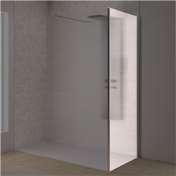Renvoi d'angle Solo Design 90 cm inox brossé verre flûte