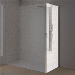 Renvoi d'angle Solo Design 70 cm inox brossé verre tissage