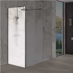 Renvoi d'angle Solo Design 70 cm noir mat verre cosmos XL à gauche