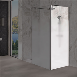 Renvoi d'angle Solo Design 80 cm noir mat verre cosmos XL à droite