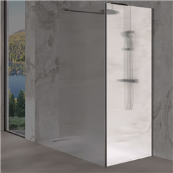 Renvoi d'angle Solo Design 80 cm noir mat verre flûte