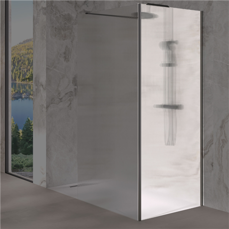 Renvoi d'angle Solo Design 80 cm noir mat verre flûte