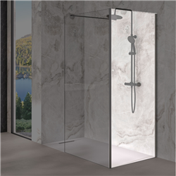 Renvoi d'angle Solo Design 70 cm noir mat verre transparent