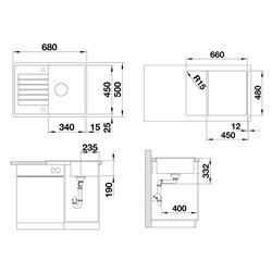 Evier Zia 45 S Compact Blanc 524725