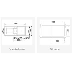 Evier Zia 6 S Blanc 515617