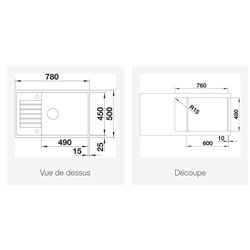 Evier Zia XL 6 S Compact Café 523282