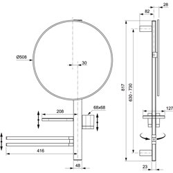 Miroir Alu+ Beauty bar 50 Rose brossé ⌀ 508 mm BD587RO