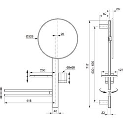 Miroir Alu+ Beauty bar 30 Rose brossé ⌀ 328 mm BD588RO