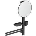 Miroir Alu+ Beauty bar 30 Noir mat ⌀ 328 mm BD588XG