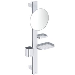 Miroir grossissant Alu+ Beauty bar 20x3 Argent brossé ⌀ 200 mm BD589SI