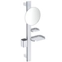 Miroir grossissant Alu+ Beauty bar 20x3 Argent brossé ⌀ 200 mm BD589SI