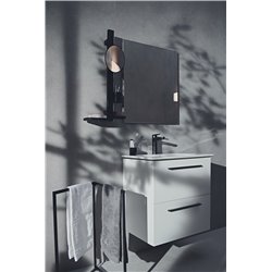 Miroir grossissant Alu+ Beauty bar 20x3 Noir mat ⌀ 200 mm BD589XG