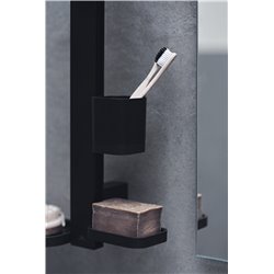 Miroir grossissant Alu+ Beauty bar 20x3 Noir mat ⌀ 200 mm BD589XG