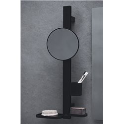 Miroir grossissant Alu+ Beauty bar 20x3 Noir mat ⌀ 200 mm BD589XG