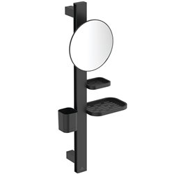 Miroir grossissant Alu+ Beauty bar 20x3 Noir mat ⌀ 200 mm BD589XG