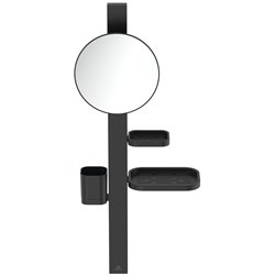 Miroir grossissant Alu+ Beauty bar 20x3 Noir mat ⌀ 200 mm BD589XG