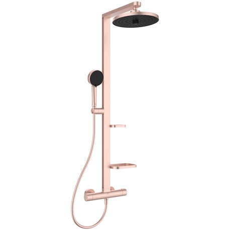 Colonne de douche Ceratherm Alu+ mitigeur thermostatique rose brossé BD583RO