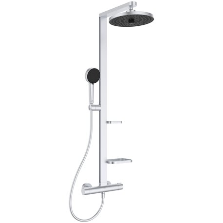 Colonne de douche Ceratherm Alu+ mitigeur thermostatique argent brossé BD583SI