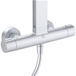 Colonne de douche Ceratherm Alu+ mitigeur thermostatique argent brossé BD583SI
