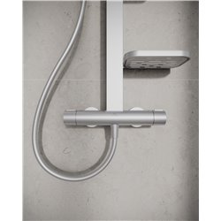 Colonne de douche Ceratherm Alu+ mitigeur thermostatique argent brossé BD583SI