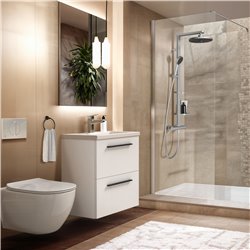 Colonne de douche Ceratherm Alu+ mitigeur thermostatique argent brossé BD583SI