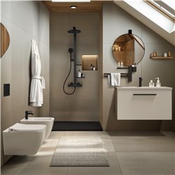 Colonne de douche Ceratherm Alu+ mitigeur thermostatique noir mat BD583XG