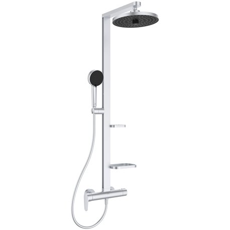 Colonne de douche Ceraflow Alu+ mitigeur mécanique argent brossé BD584SI