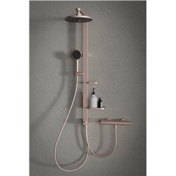 Colonne de douche Ceraflow Alu+ mitigeur avec inverseur rose brossé BD585RO