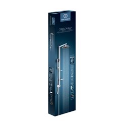 Colonne de douche Ceraflow Alu+ mitigeur avec inverseur argent brossé BD585SI