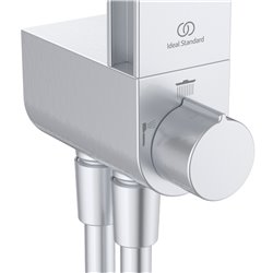Colonne de douche Ceraflow Alu+ mitigeur avec inverseur argent brossé BD585SI