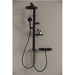 Colonne de douche Ceraflow Alu+ mitigeur avec inverseur noir mat BD585XG