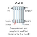 Radiateur eau chaude Tesi 6 4291 Watts Hauteur 1800 mm Raccordement bas sur manchons soudés