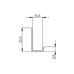Profilé de finition aluminium satiné Alvéo